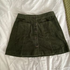 Green corduroy skirt